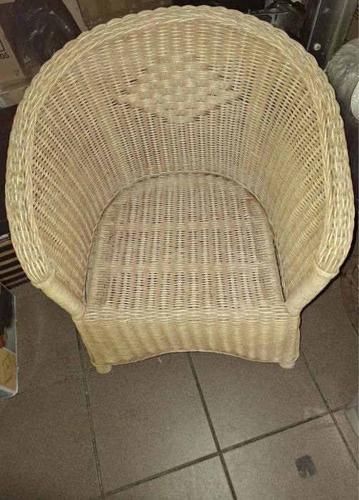 Fotel rattanowy + poduchy gratis