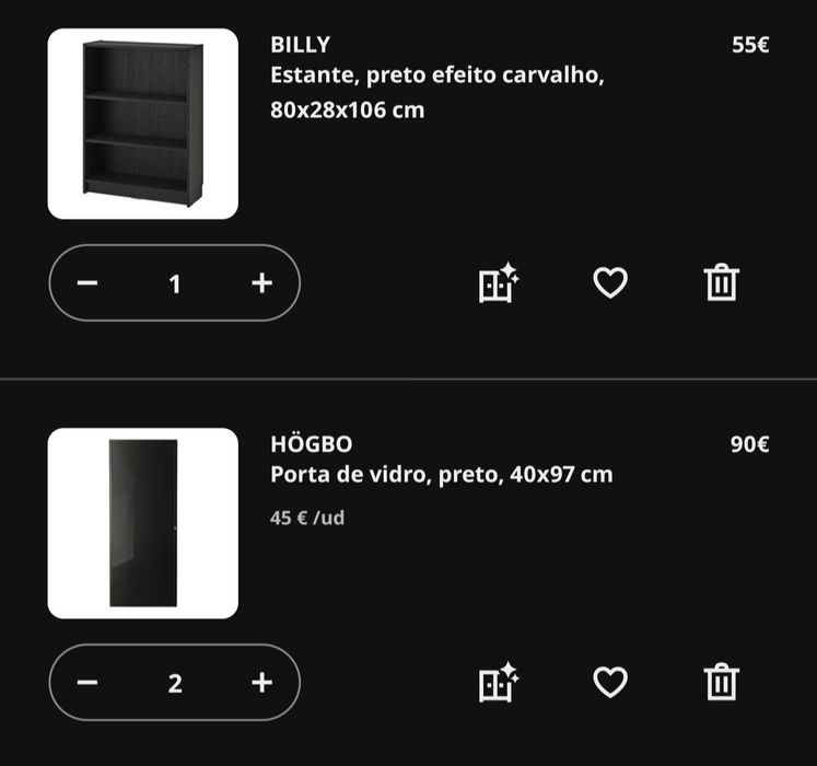 2 móveis BILLY do IKEA