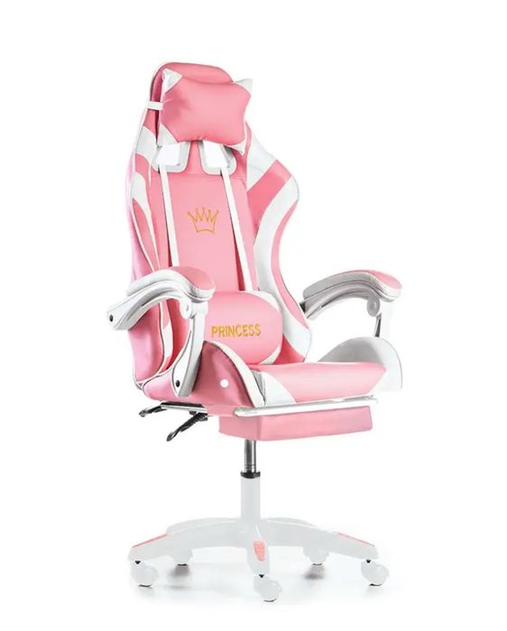 Геймерське крісло, рожеве, компʼютерне крісло Польща до 120 кг