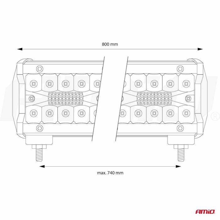 Lampa robocza panelowa LED BAR AWL31 660W 80cm 66000lm 12V 24V