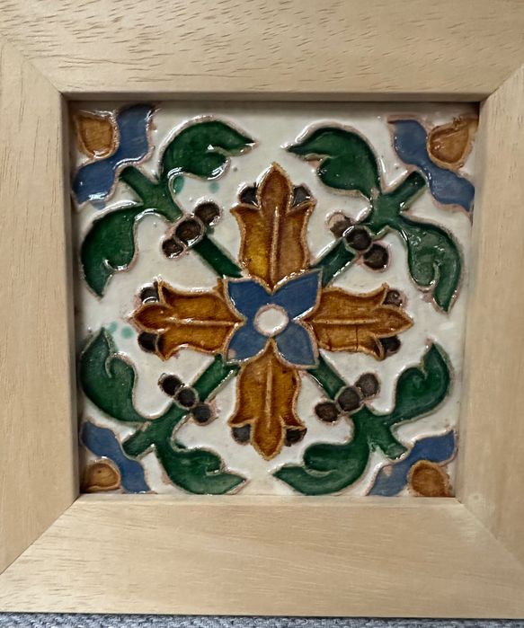 Ręcznie robione płytki w ramce, Portugalia, sygnowane