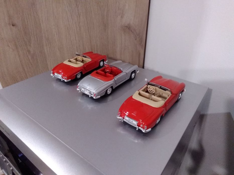 Mercedes-Benz 190 SL Kolekcjonerski 1955R. Czerwony, Szary 3 Sztuki.