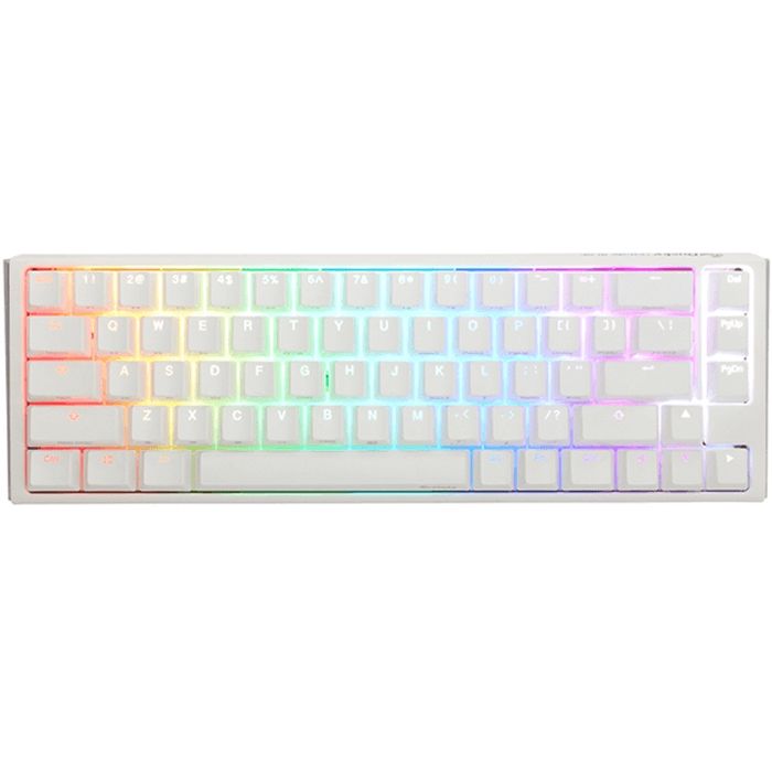 Teclado Mecânico Ducky ONE 3 Aura White SF 65% MX Blue  Hot Swapable