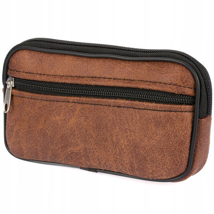 Etui na telefon dokumenty do paska duże płaskie saszetka 2 komory