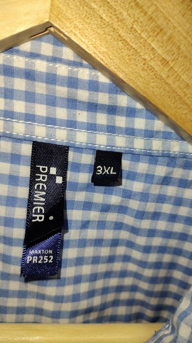 Koszula Premier r. 3XL kratka niebieska