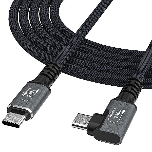 Kabel kątowy Wozinsky WPS2-UY41S USB-C Thunderbolt 4/240W 2m - czarny
