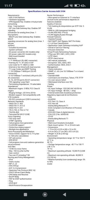 Голосовий шлюз Carrier Access Adit 3104