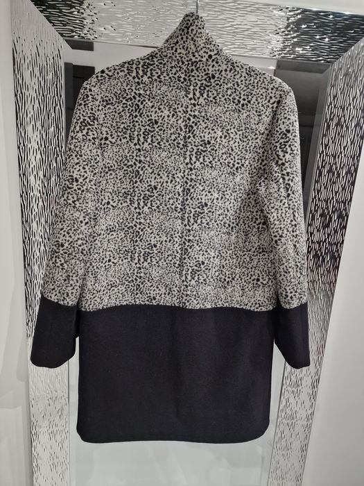 Płaszcz Religion oversize panterka 38 40 animal print welna