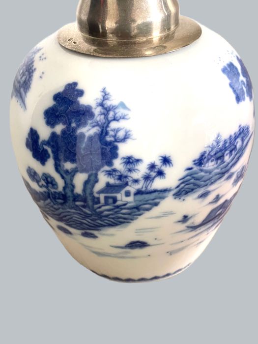 Jarra porcelana e prata 925 companhia das indias cantão