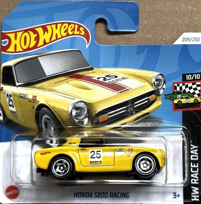 Honda S800 Racing HW Hot Wheels  Race Day Yellow 1:64
