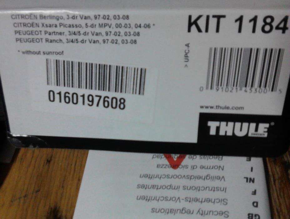 Thule 754 + barras tejadilho + Kit 1184