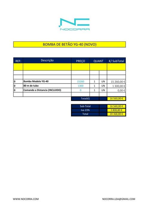 Bombas para transporte de betão rebocaveis