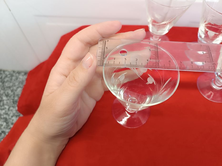 Conjunto 3 Copos Cristal Vintage. 10 cm