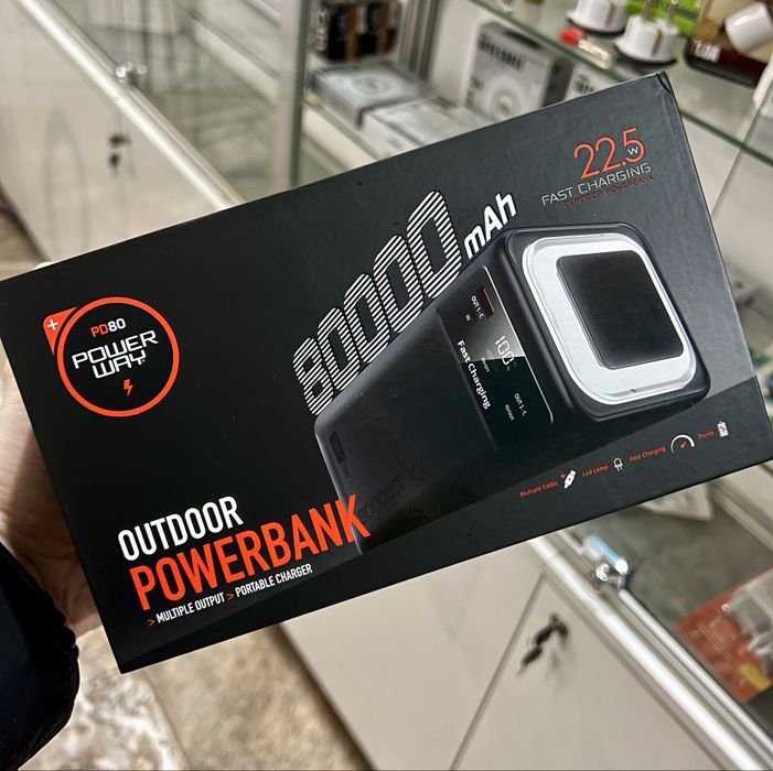 Монстр! Power Bank 80000 mah. Быстрая зарядка 22.5W. Фонарик. Оригинал