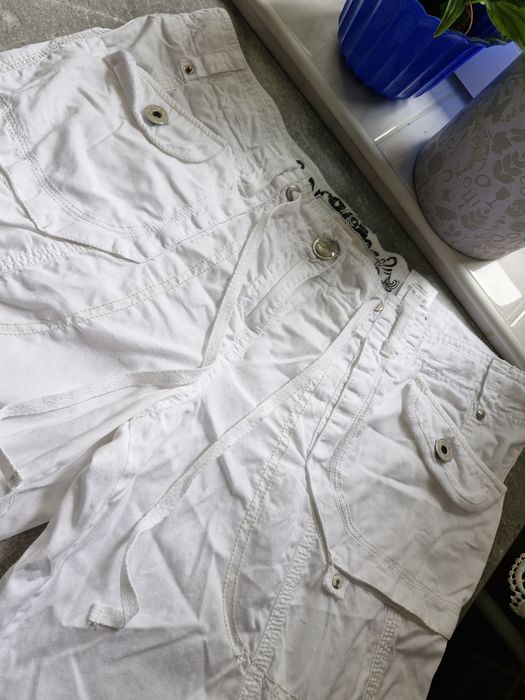 Białe spodnie damskie  bojówki XXL Next t