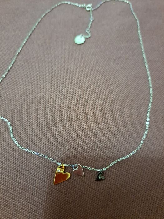 Colar em prata com 3 corações