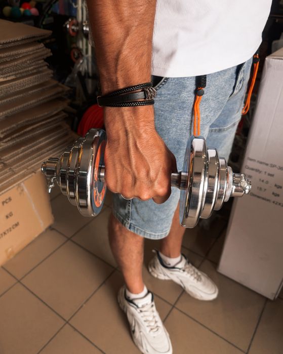 Гантели наборные 20 кг, 15 кг/гантелі набірні хромовані