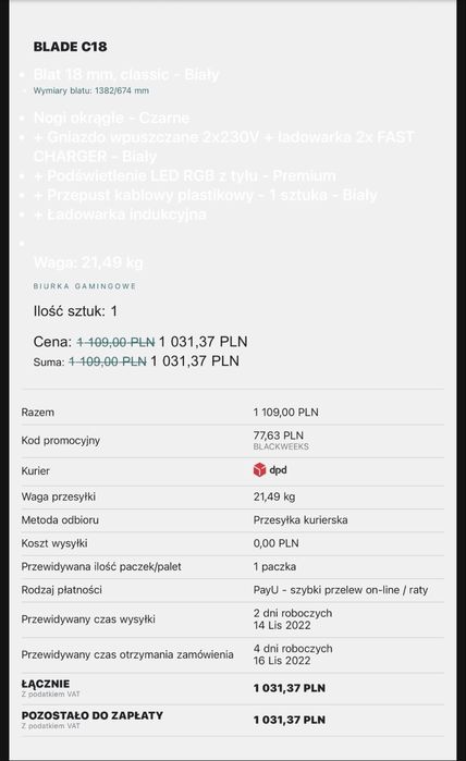 Biurko, Fast USB, Ładowarka Indukcyjna