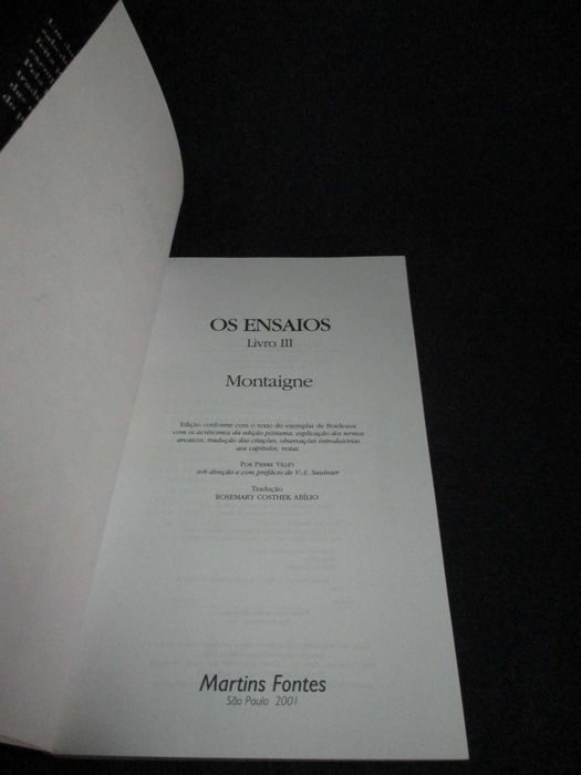 Livro Os Ensaios Livro III M. de Montaigne
