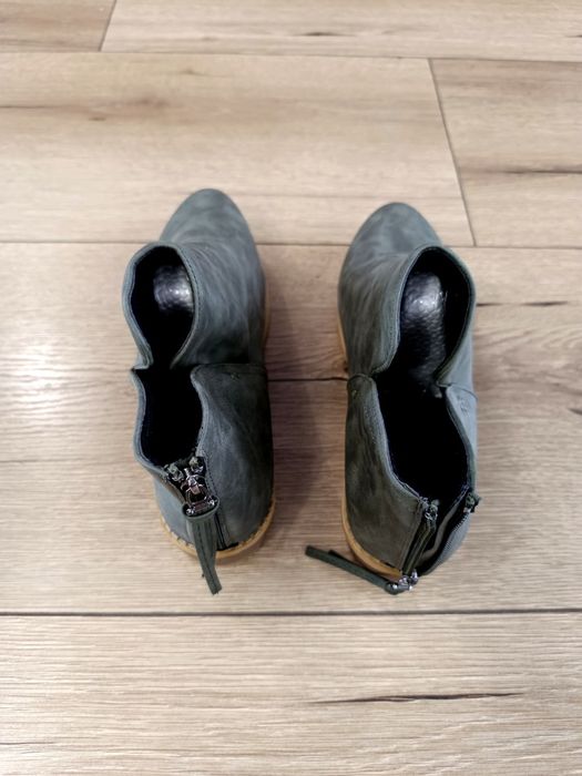 Botki buty krótkie kozaki zielone 42 nowe 26.7 wkładka