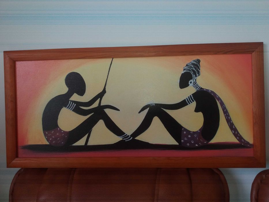 Obraz jak nowy brązowa rama