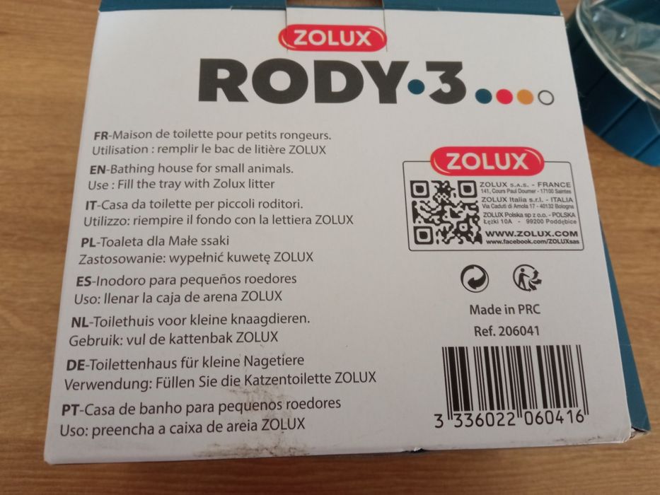 Zolux rody 3 kuweta dla chomika myszy