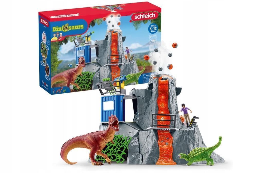 Zestaw Schleich Figurki Dinozaurów Wulkan 42564 Wielokolorowy Używany