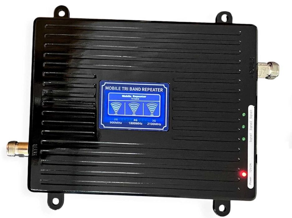 Підсилювач зв'язку та інтернету 75 Дбi GSM репітер 900 1800 2100 МГц