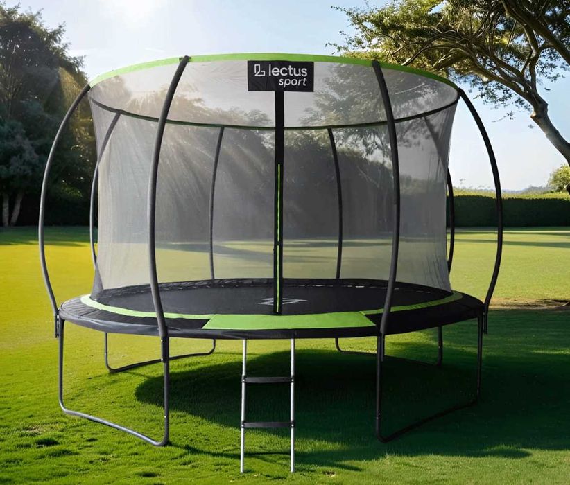 Trampolina ogrodowa 16ft (488cm) pumpkin - czarno-zielona z siatką