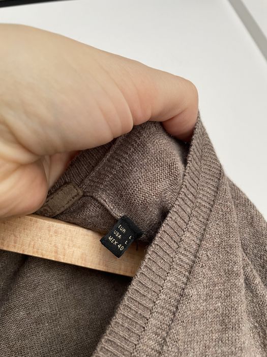 Brązowy przejściowy sweter Massimo Dutti M L cotton & silk