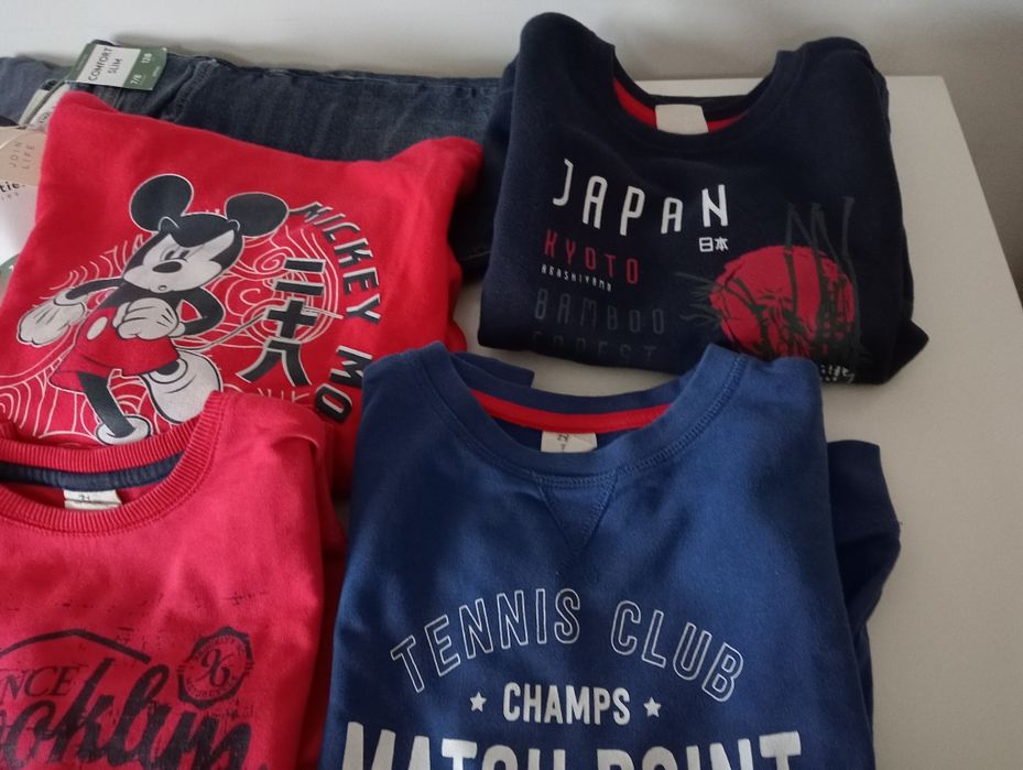 Lote de sweat , t shirt, calças de ganga 7/8 anos, Zippy