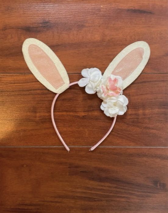 Bandelete criança com orelhas coelho e flores - carnaval