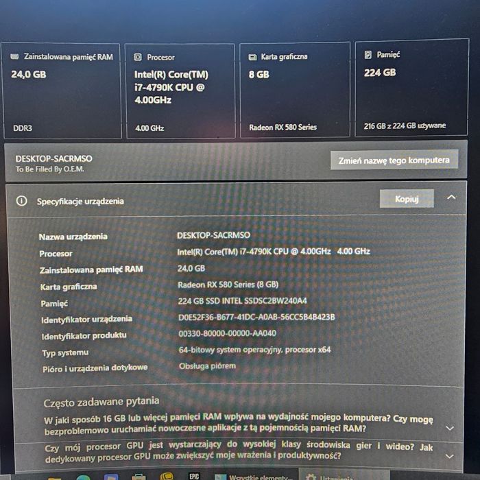 PC Intel Core i7 + Monitor
