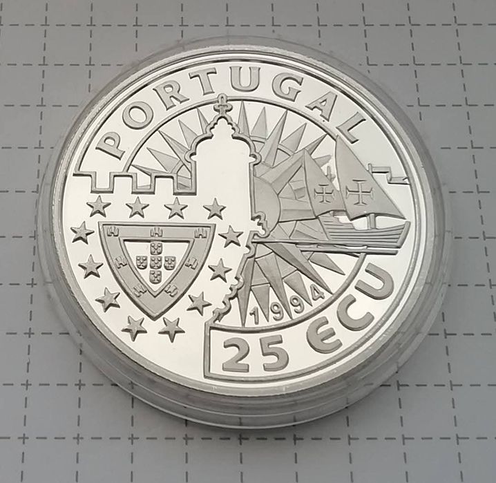 Португалія 25 екю 1994р. Король Португалії - Мануель l. СРІБЛО. ПРУФ.