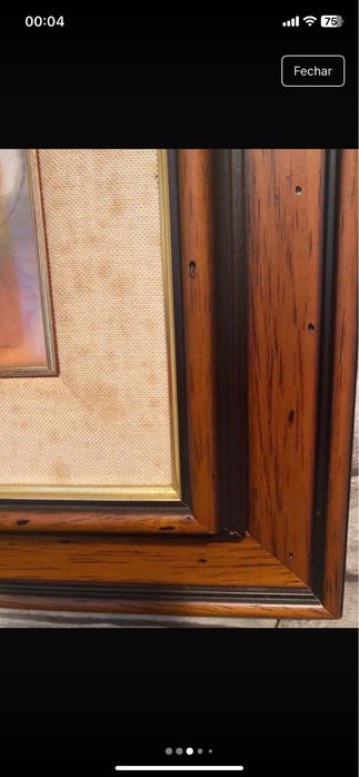 Quadro moldura wm madeira castanha