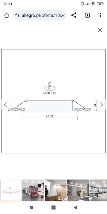 Oprawa sufitowa oczko LED gu 10