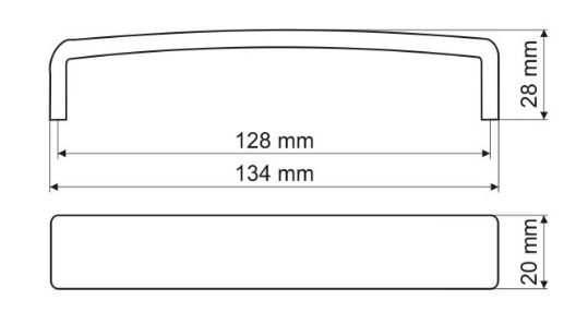 Uchwyt meblowy UN94, chrom satynowy, 128mm