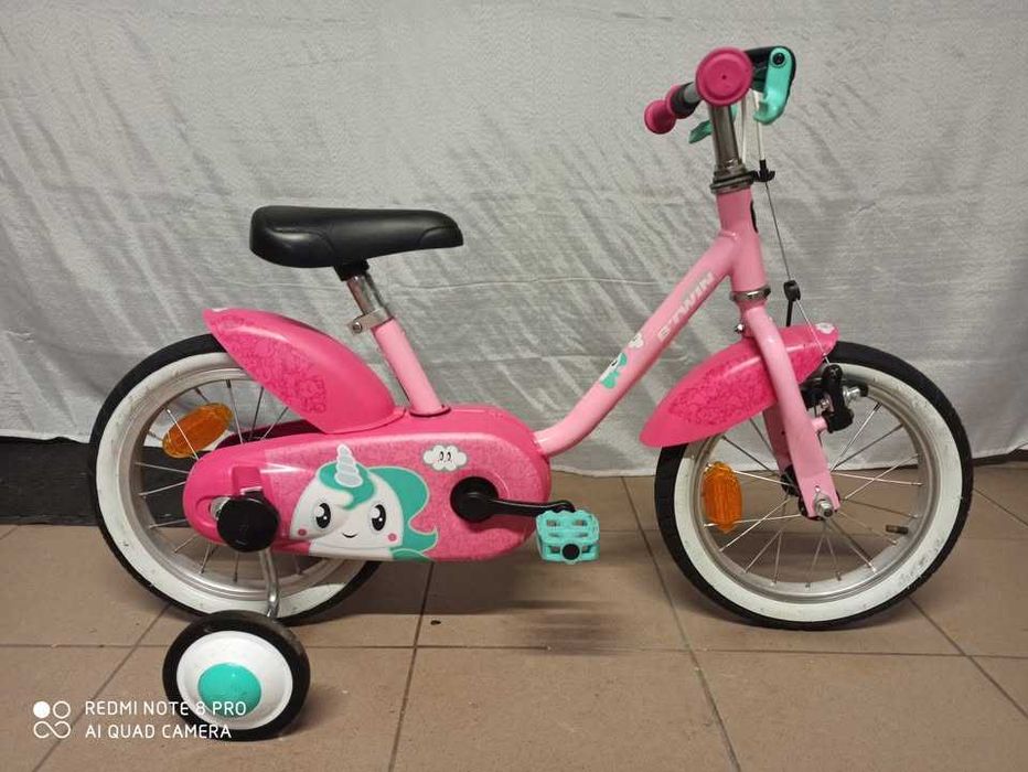 Rowerek Dzieciecy 14 cali Btwin + Kółka Boczne, i Kask gratis--OKAZJA