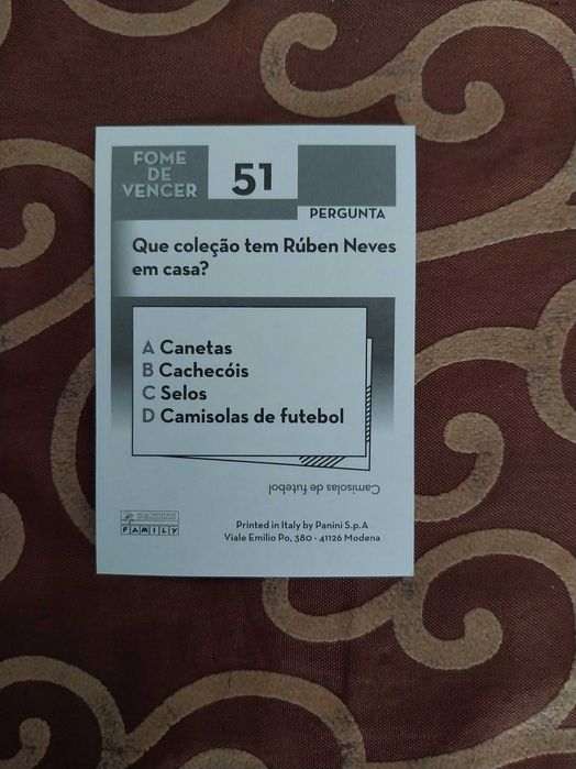 Rúben Neves, nº51, coleção Fome de Vencer, Seleção Portuguesa, raro, edição limitada