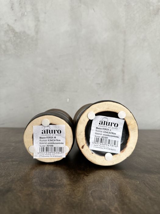 Wazon Ferox Aluro 2 szt ceramiczny miedziany surowy LOFT industrial