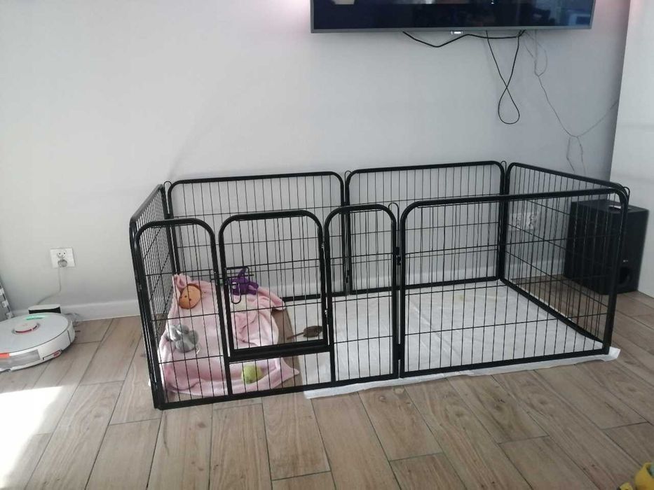 Zagroda dla psa do domu i ogrodu 8-elementowy kojec metalowy