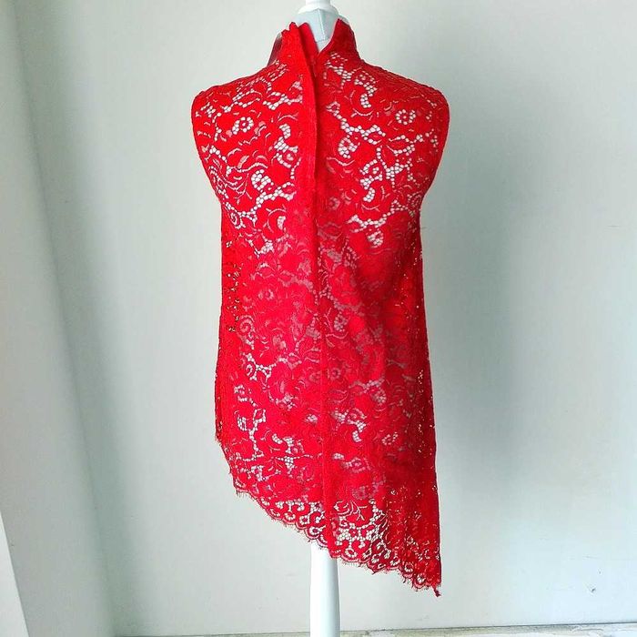 Tunika sukienka koronkowa asymetryczna H&M czerwona rozm. 34 nowa