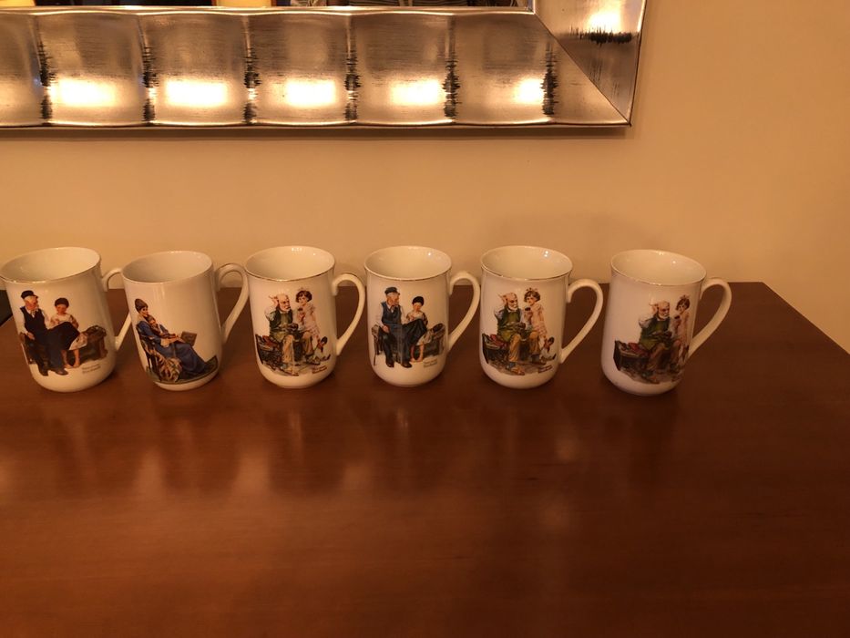 Lote 7 chávenas de coleção Norman Rockwell