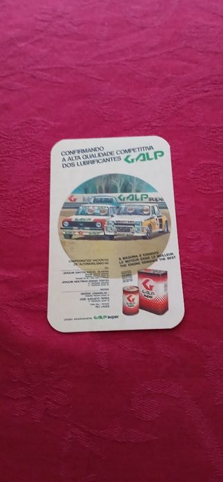 Calendário de bolso - Galp - 1985/1986