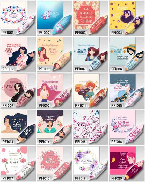KRÓWKI z logo na Dzień Kobiet w torebkach KRATF groszek 10kpl express