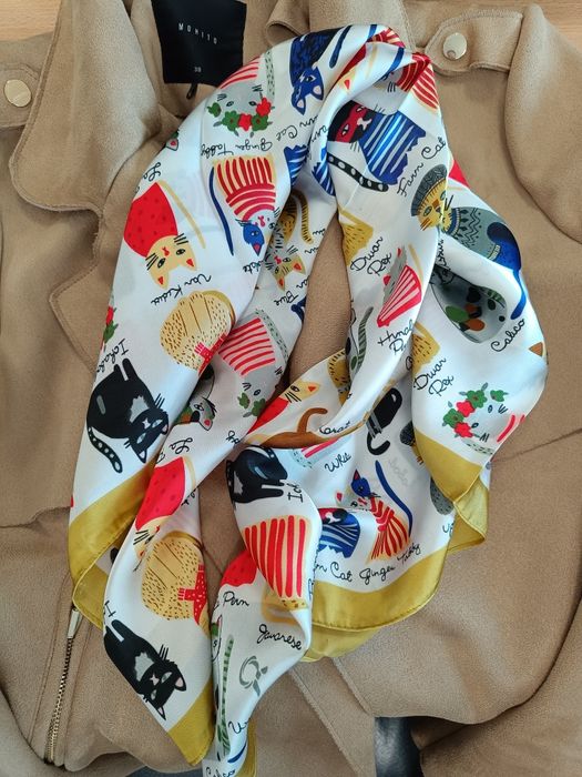 Chusta chustka apaszka nowa na szyję głowę do torebki jako kokarda kok