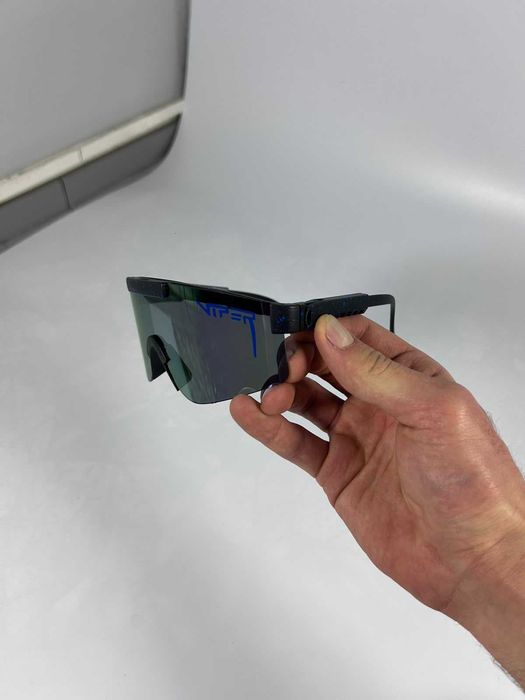 Czarne okulary przeciwsłoneczne Viper shield sportowe futurystyczne streetwear