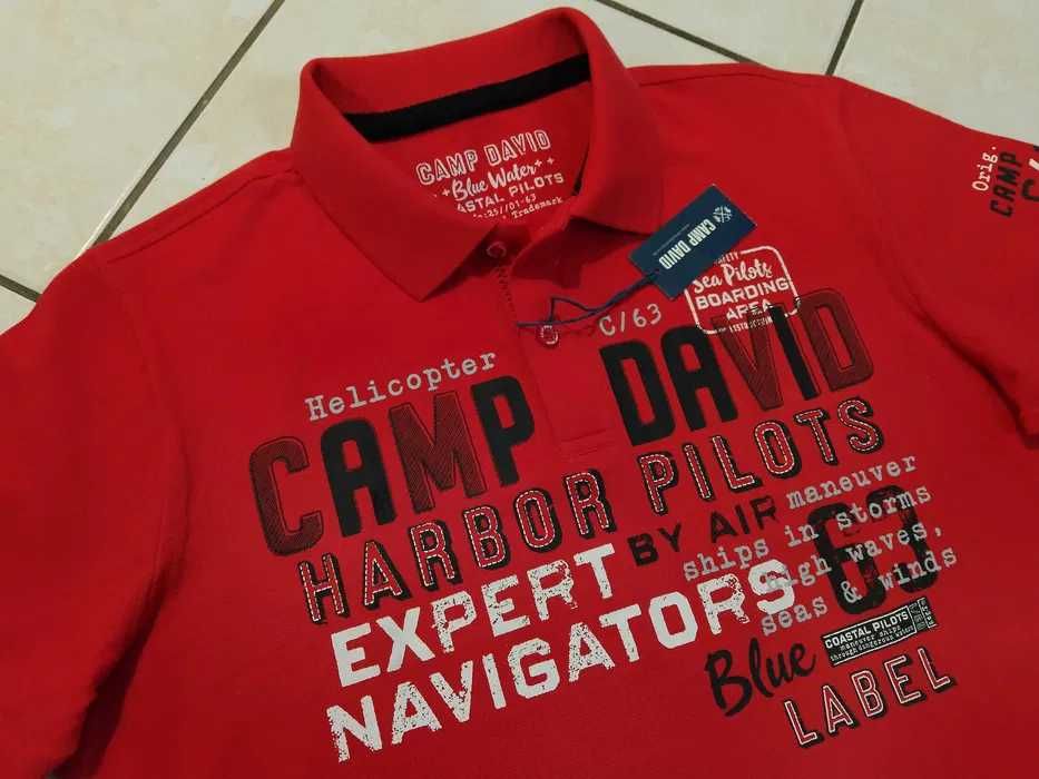 CAMP DAVID - NOWA! z LOGO i Metkami Koszulka Polo Męska rozmiar M/L