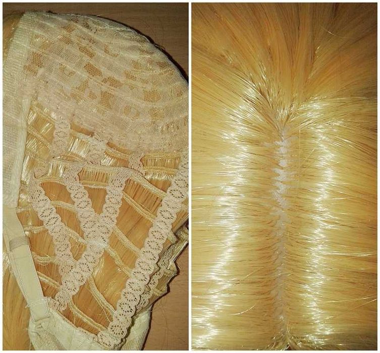 Roszpunka żółta blond ciepła długa 100cm metrowa peruka cosplay wig
