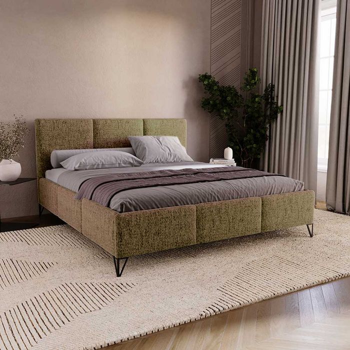 Łóżko tapicerowane LEKSI DARMOWA DOSTAWA z pojemnikiem na pościel